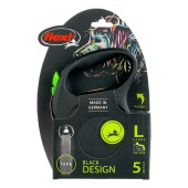 Рулетка BLACK DESIGN L (5 м, 50 кг) ремень, зелёный, FLEXI