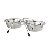 Миски металлические на подставке 2 * 0,18 л, DOGMAN
