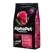 ALPHAPET для взрослых собак крупных пород (ГОВЯДИНА, ПОТРОШКИ), 3 кг
