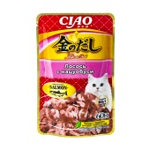 INABA Ciao Kinnodashi пауч для кошек (ЛОСОСЬ, КАЦУОБУСИ В ЖЕЛЕ), 60 г