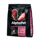 ALPHAPET для взрослых стерилизованных кошек и котов (УТКА, ИНДЕЙКА), 0,4 кг