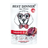 BEST DINNER Super Premium пауч для собак и щенков рубленое мясо (ГОВЯДИНА), 340 г
