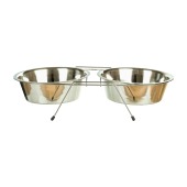 Миски металлические на подставке 2 * 0,75 л, DOGMAN