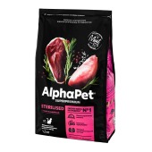 ALPHAPET для взрослых стерилизованных кошек и котов (УТКА, ИНДЕЙКА), 1,5 кг