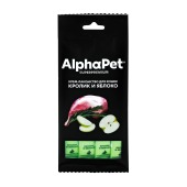 ALPHAPET крем-лакомство для кошек с кроликом и яблоком, 48 г