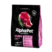 ALPHAPET для щенков, беременных и кормящих собак средних пород (ГОВЯДИНА, РИС), 7 кг