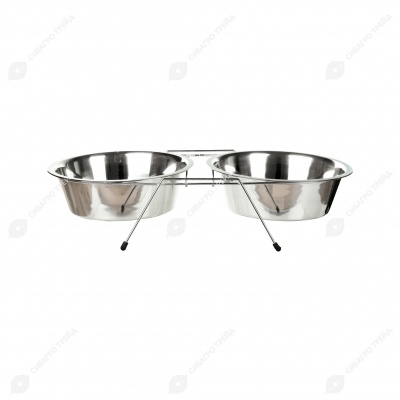 Миски металлические на подставке 2 * 0,35 л, DOGMAN