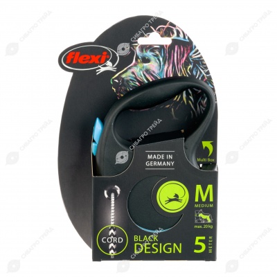 Рулетка BLACK DESIGN M (5 м, 20 кг) трос, синий, FLEXI