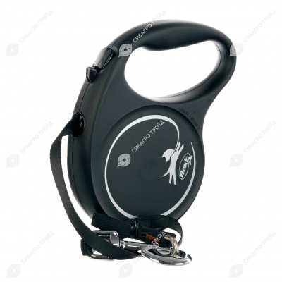 Рулетка BLACK DESIGN L (5 м, 50 кг) ремень, серебро, FLEXI