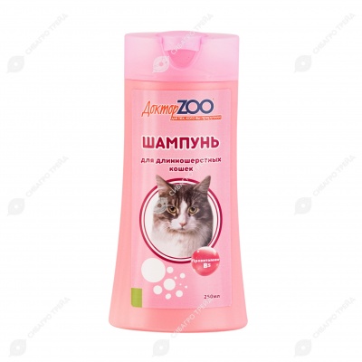 ДОКТОРZOO шампунь для кошек ДЛИННОШЁРСТНЫХ, 250 мл