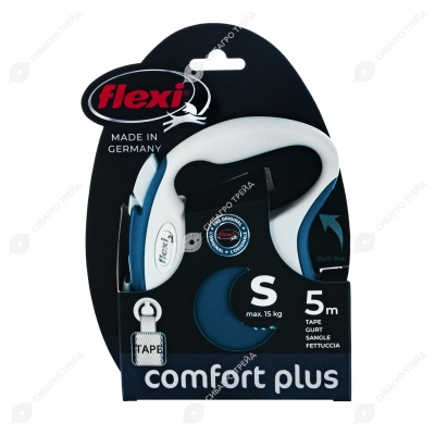 Рулетка COMFORT PLUS S (5 м, 15 кг) ремень, синий, FLEXI