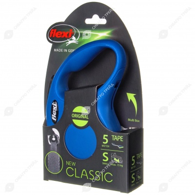 Рулетка CLASSIC S (5 м, 15 кг) ремень, синий, FLEXI