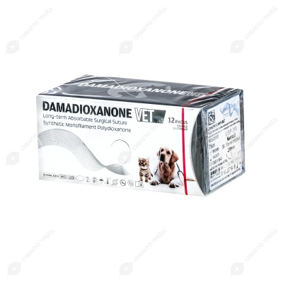 DAMADIOXANONE (ПДО) монофиламентная рассасывающаяся нить (1 * 75 см, 3-0) с иглой 20 мм, 3/8, обратно-режущая, 12 шт