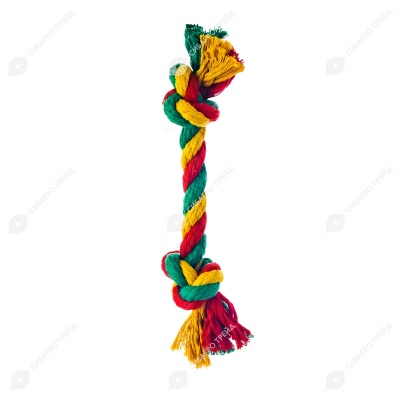 Грейфер канатный 2 узла Dental Knot малый (жёлтый-зелёгый-красный), DOGLIKE