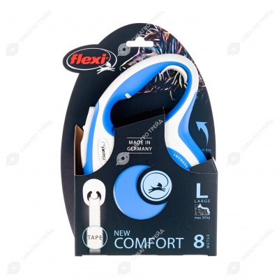 Рулетка COMFORT L (8 м, до 50 кг) ремень, синий, FLEXI