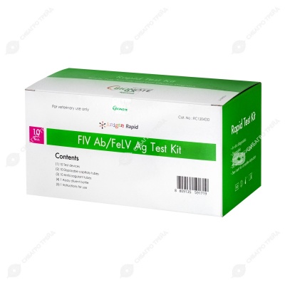 Тест-Экспресс Антитела к вирусу иммунодефицита/Лейкемии кошек (ANIGEN FIV Ab/FelV Ag) 10 тестов, BIONOTE