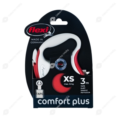 Рулетка COMFORT PLUS XS (3 м, 12 кг) ремень, светло-красный, FLEXI