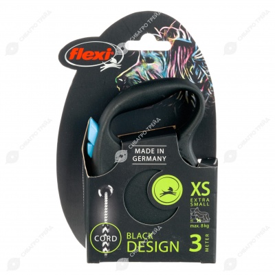 Рулетка BLACK DESIGN XS (3 м, 8 кг) трос, синий, FLEXI